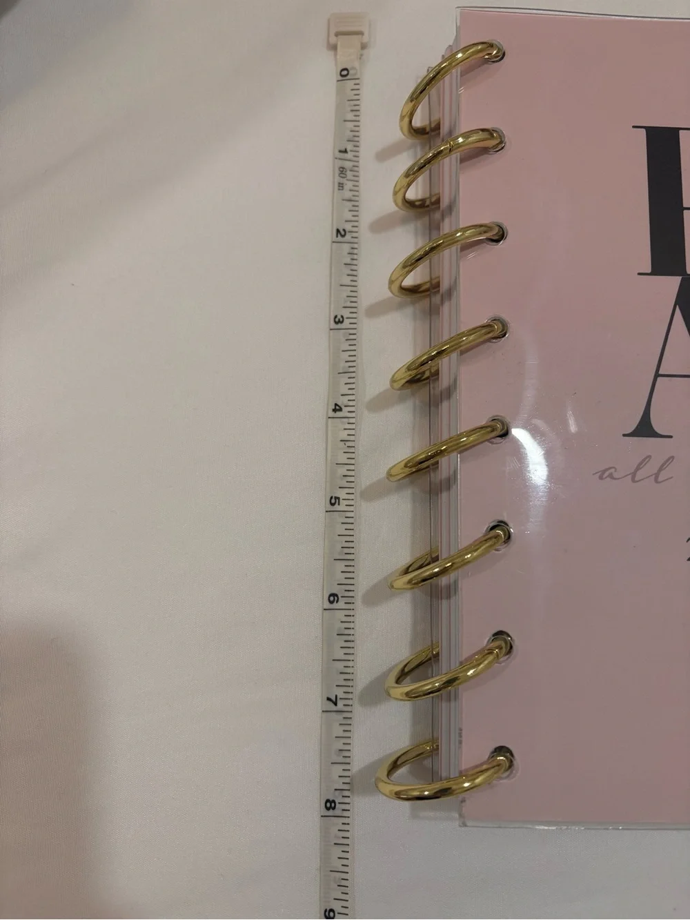 Tahari Blush Pink Weekly Planner with Gold Discs - New